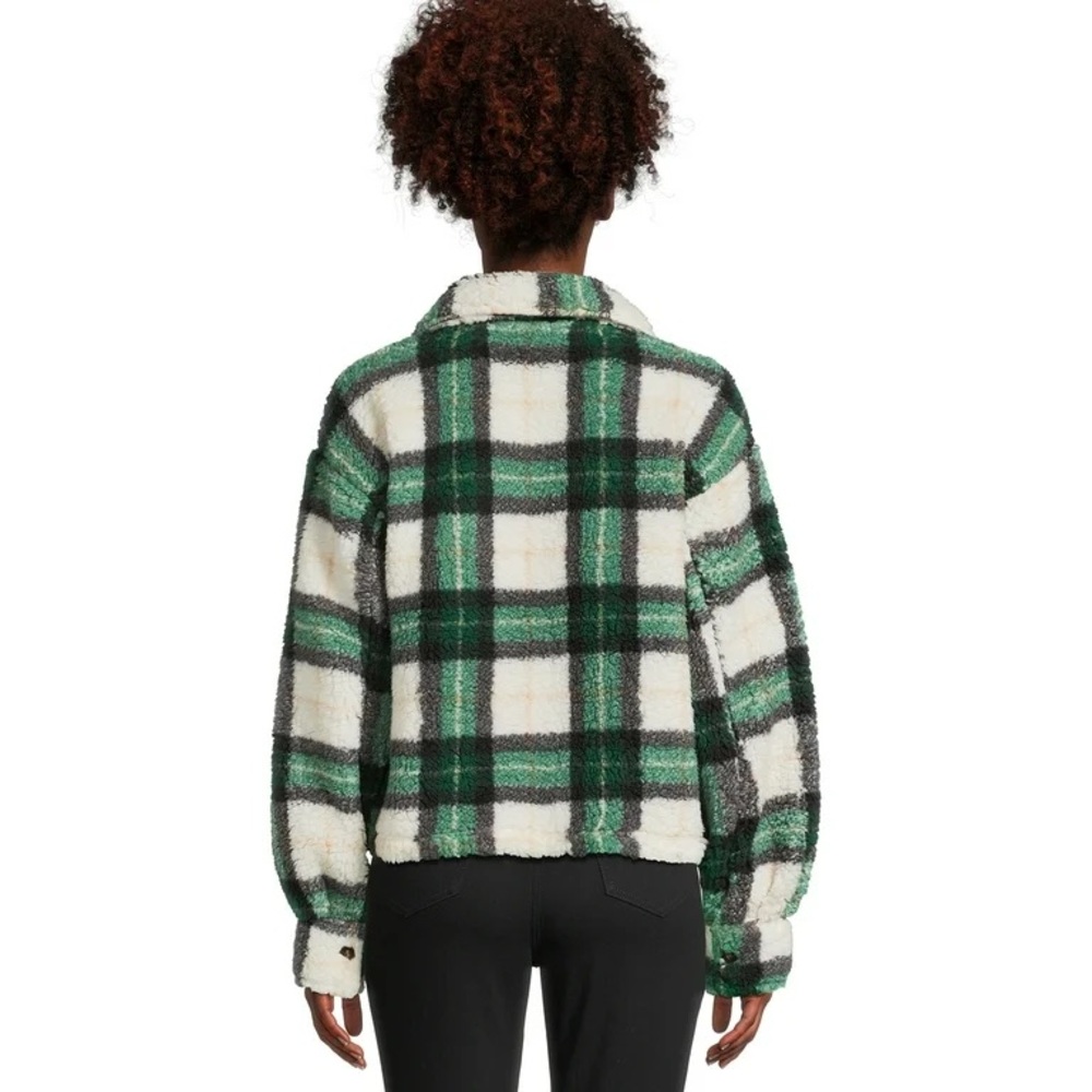 Plaid Faux Sherpa Shacket - Picture 5 of 5